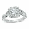 Thumbnail Image 0 of Vera Wang Love Collection 1 CT. T.W. Princess-Cut Diamond Double Frame Twist Ring in 14K White Gold