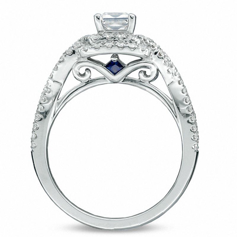 Main Image 3 of Vera Wang Love Collection 1 CT. T.W. Princess-Cut Diamond Double Frame Twist Ring in 14K White Gold