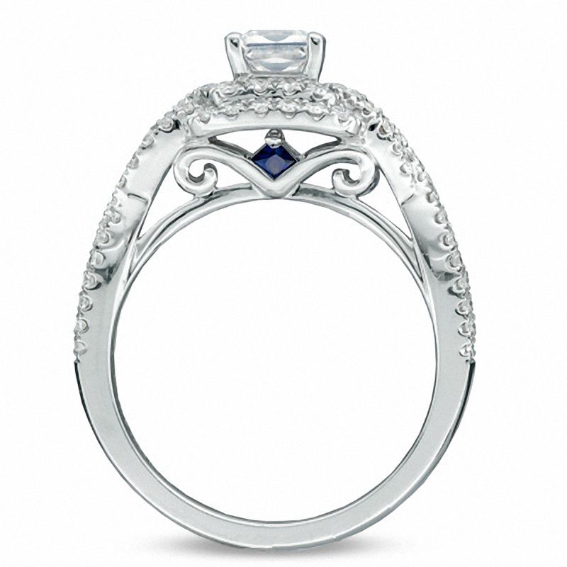 Vera Wang Love Collection 1 CT. T.W. Princess-Cut Diamond Double Frame Twist Ring in 14K White Gold