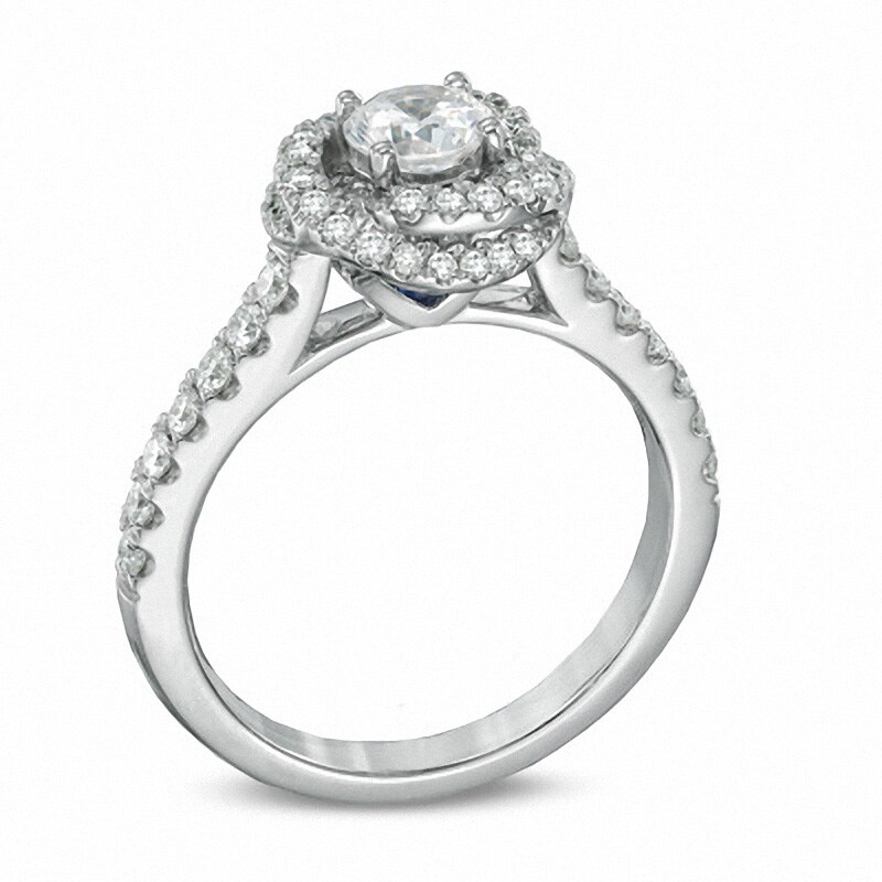 Main Image 2 of Vera Wang Love Collection 1 CT. T.W. Diamond Swirl Frame Engagement Ring in 14K White Gold