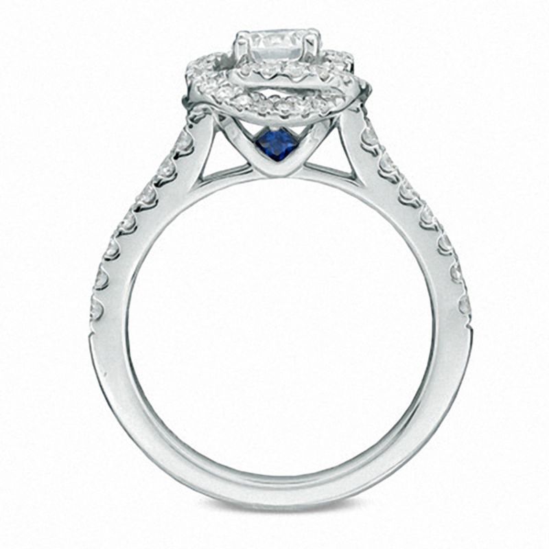 Main Image 3 of Vera Wang Love Collection 1 CT. T.W. Diamond Swirl Frame Engagement Ring in 14K White Gold