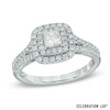 Thumbnail Image 0 of Celebration Lux® 1 CT. T.W. Princess-Cut Diamond Double Frame Engagement Ring in 14K White Gold (I/SI2)