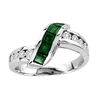 Thumbnail Image 0 of Princess-Cut Emerald and 1/3 CT. T.W. Diamond Slant Ring in 14K White Gold