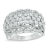 Thumbnail Image 0 of 1-1/2 CT. T.W. Diamond Scalloped Vintage-Style Anniversary Ring in 10K White Gold