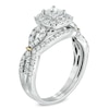 Thumbnail Image 1 of Celebration Ideal 1 CT. T.W. Princess-Cut Diamond Frame Bridal Set in 14K White Gold (I/I1)