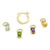 Thumbnail Image 0 of Multi-Gemstone Hoop Earrings Set in Sterling Silver with Yellow Rhodium Plating