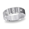 Thumbnail Image 0 of Triton Men's 1/10 CT. T.W. Diamond Comfort Fit Three Stone Tungsten Wedding Band