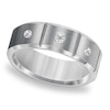 Thumbnail Image 2 of Triton Men's 1/10 CT. T.W. Diamond Comfort Fit Three Stone Tungsten Wedding Band