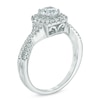 Thumbnail Image 1 of Celebration Ideal 1 CT. T.W. Diamond Frame Twist Shank Engagement Ring in 14K White Gold (I/I1)