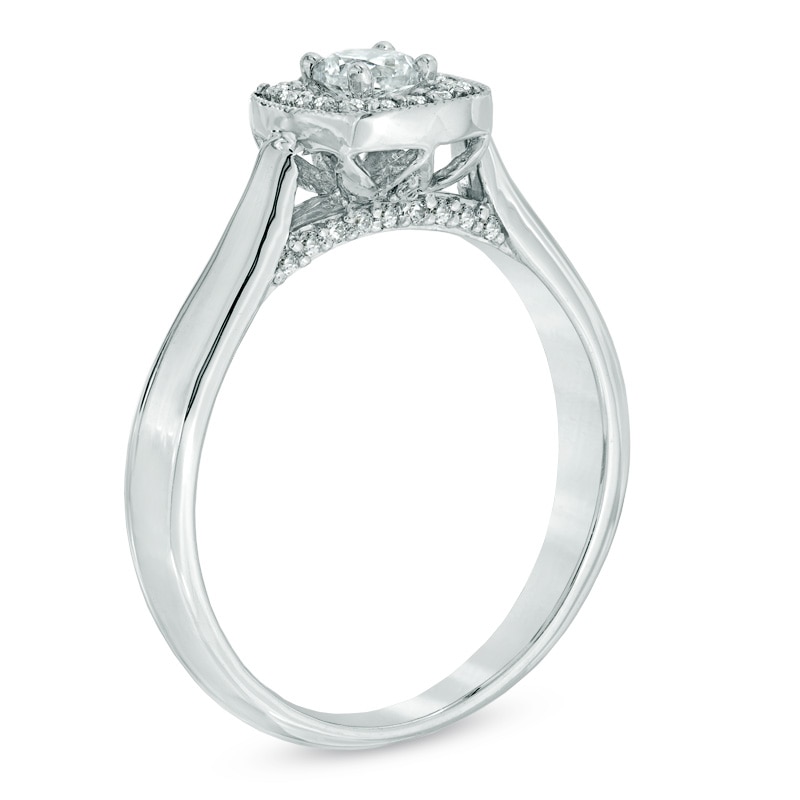 Celebration Lux® 1/3 CT. T.W. Diamond Frame Engagement Ring in 18K White Gold (I/SI2)