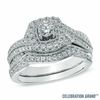 Thumbnail Image 1 of Celebration Ideal 1 CT. T.W. Certified Diamond Vintage-Style Bridal Set in 14K White Gold (I/I1)