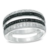 1/2 CT. T.W. Enhanced Black and White Diamond Double Row Solitaire Enhancer in 14K White Gold