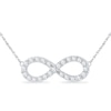 Thumbnail Image 1 of 1/5 CT. T.W. Diamond Sideways Infinity Pendant in 10K White Gold