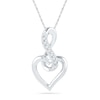 Thumbnail Image 0 of Diamond Accent Infinity Symbol with Heart Pendant in 10K White Gold