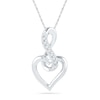 Thumbnail Image 1 of Diamond Accent Infinity Symbol with Heart Pendant in 10K White Gold