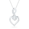 Diamond Accent Infinity Symbol With Heart Pendant In 10K White Gold