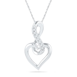 Diamond Accent Infinity with Heart Pendant in 10K White Gold