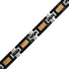 Thumbnail Image 1 of Carbon Fiber and Cable Bracelet in Tri-Tone Stainless Steel - 8.5"