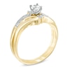 Thumbnail Image 2 of 1/4 CT. T.W. Diamond Slant Bridal Set in 10K Gold