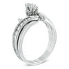 Thumbnail Image 2 of 1/2 CT. T.W. Marquise Diamond Three Stone Slant Bridal Set in 10K White Gold