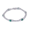 Thumbnail Image 1 of Lab-Created Emerald and White Topaz Bracelet in Sterling Silver - 7.25"