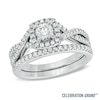 Thumbnail Image 1 of Celebration Ideal 1 CT. T.W. Certified Diamond Frame Bridal Set in 14K White Gold (I/I1)