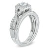 Thumbnail Image 2 of Celebration Ideal 1 CT. T.W. Certified Diamond Frame Bridal Set in 14K White Gold (I/I1)