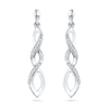 Thumbnail Image 0 of 1/10 CT. T.W. Diamond Cascading Drop Earrings in Sterling Silver