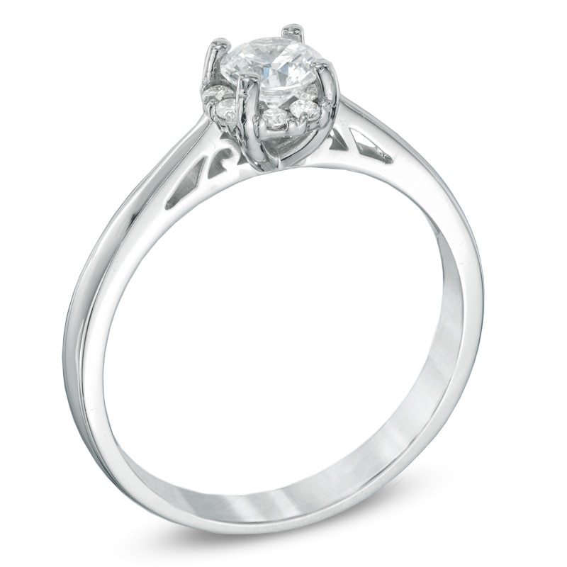 1/2 CT. T.W. Certified Canadian Diamond Engagement Ring in 14K White Gold (I/I1)