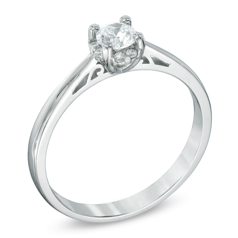 1/3 CT. T.W. Certified Canadian Diamond Engagement Ring in 14K White Gold (I/I1)
