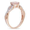 Thumbnail Image 2 of 6.0mm Morganite and Diamond Accent Twist Engagement Ring in 10K Rose Gold