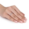 Thumbnail Image 3 of 6.0mm Morganite and Diamond Accent Twist Engagement Ring in 10K Rose Gold