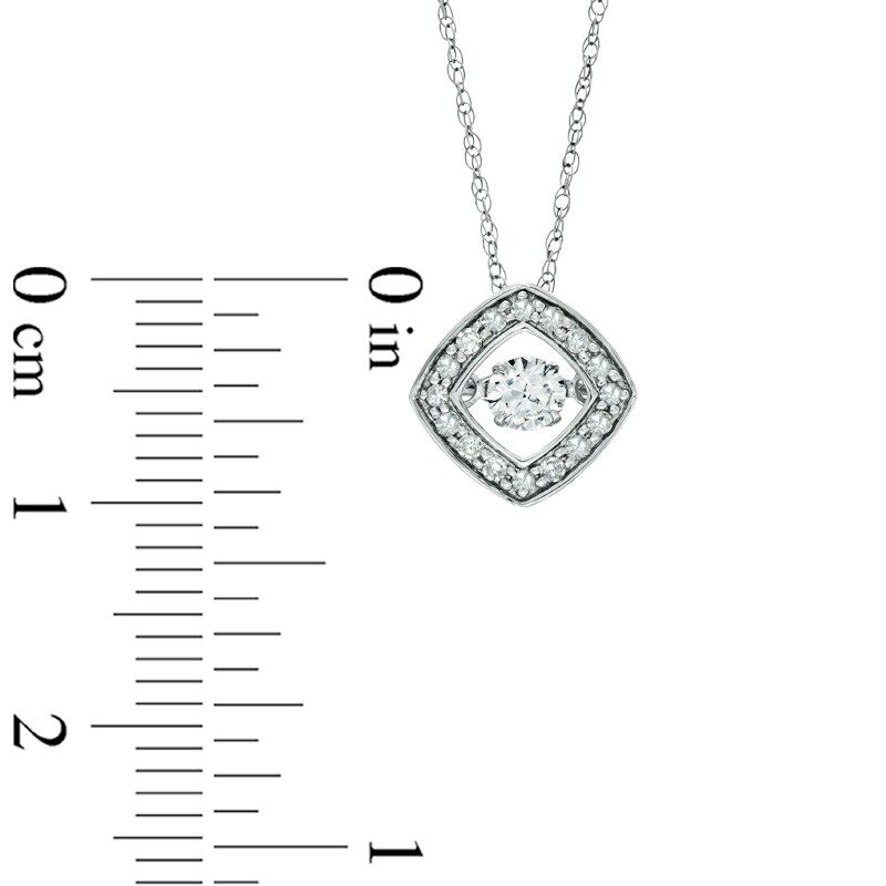Main Image 2 of 1/3 CT. T.W. Diamond Linear Three Stone Pendant in 10K White Gold