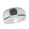 Thumbnail Image 1 of Men's 1 CT. T.W. Black Diamond Solitaire Ring in Sterling Silver