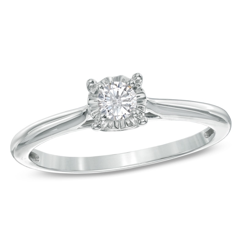 Main Image 1 of 1/5 CT. Diamond Solitaire Engagement Ring in 10K White Gold