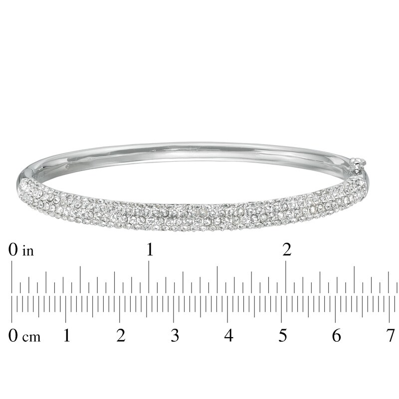 Main Image 2 of Crystal Bangle in White Rhodium Brass