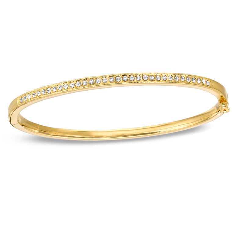 Main Image 1 of Crystal Bangle in Brass with 18K Gold Plate