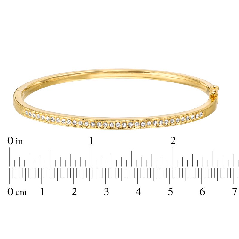 Main Image 2 of Crystal Bangle in Brass with 18K Gold Plate