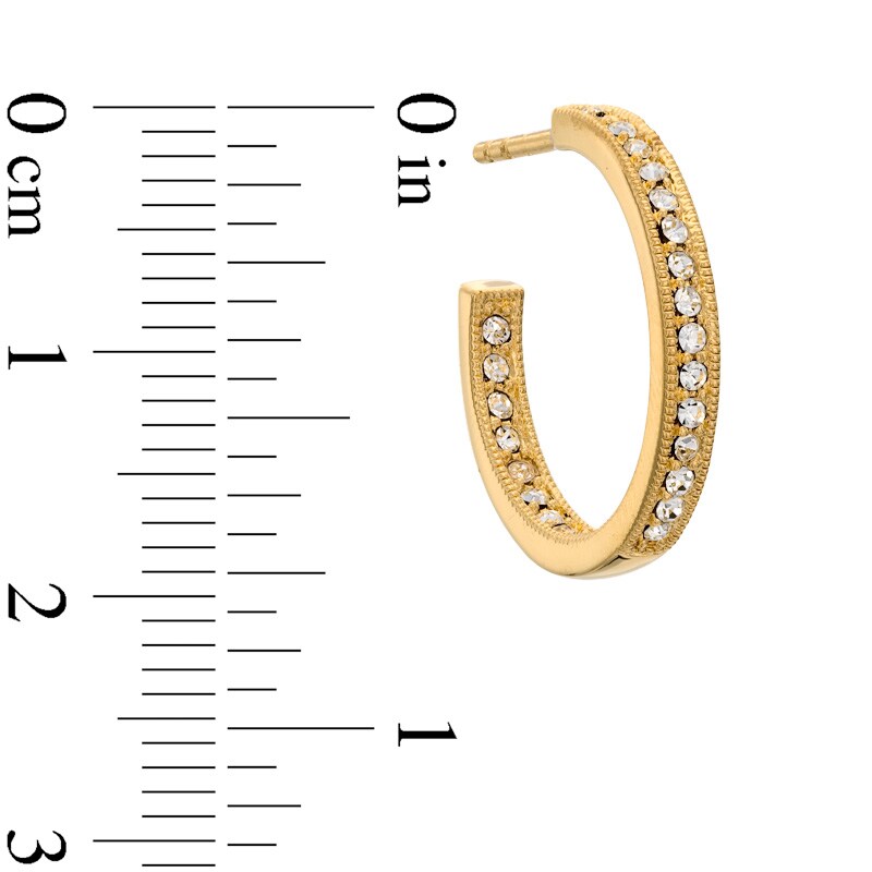 Main Image 2 of Small Crystal Inside-Out Hoop Earrings in Brass with 18K Gold Plate