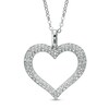 Thumbnail Image 1 of Crystal Heart Pendant in White Rhodium Brass