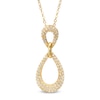Thumbnail Image 1 of Crystal Double Teardrop-Shaped Pendant in Brass with 18K Gold Plate