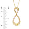 Thumbnail Image 2 of Crystal Double Teardrop-Shaped Pendant in Brass with 18K Gold Plate