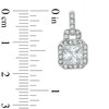 Thumbnail Image 2 of 6.0mm Square-Cut Cubic Zirconia and Crystal Door-Knocker Earrings in White Rhodium Brass