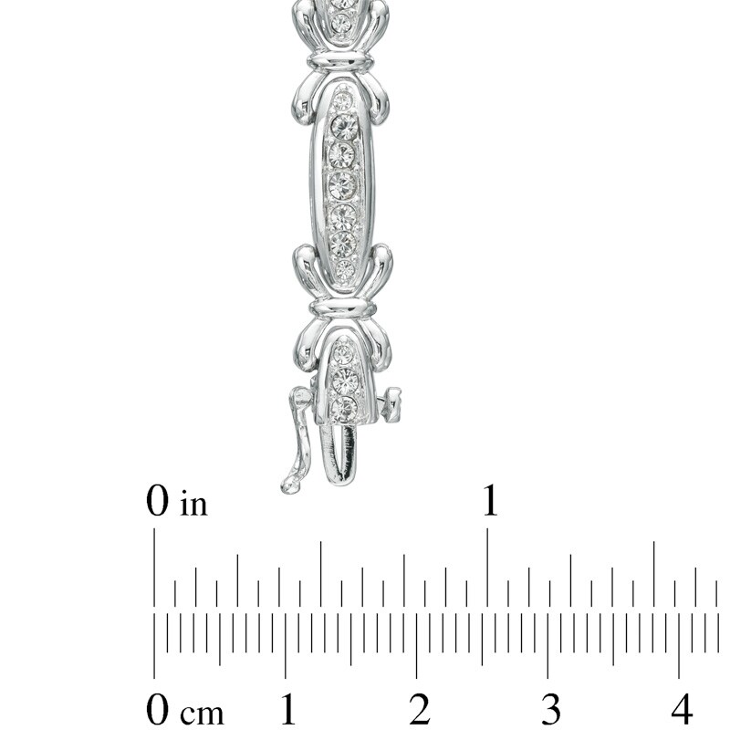 Main Image 2 of Crystal Bar Bracelet in White Rhodium Brass - 7.25"