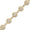 Thumbnail Image 0 of 4.5mm Cubic Zirconia and Crystal Frame Bracelet in Brass with 18K Gold Plate - 7.25"