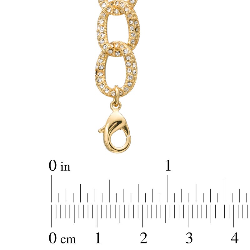 Main Image 2 of Crystal Chain Link Bracelet in Brass with 18K Gold Plate - 7.25"
