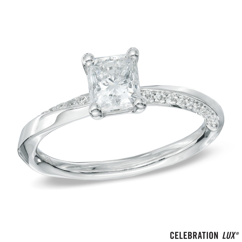 Celebration Lux® 1-1/10 CT. T.W. Radiant-Cut Diamond Engagement Ring in 18K White Gold (I/SI2)