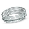 Triton Men's 7.5mm Comfort Fit Step Edge Wedding Band in Stainless Steel - Size 10