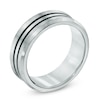 Thumbnail Image 2 of 8.0mm Grooved Black Enamel Comfort Fit Cobalt Band - Size 10