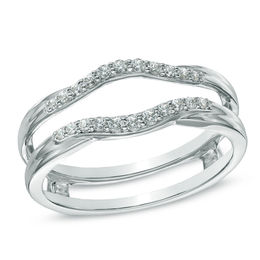 0.67 Ct Diamond Solitaire Enhancer Wrap Wedding Band Ring 14K White Gold Finish 